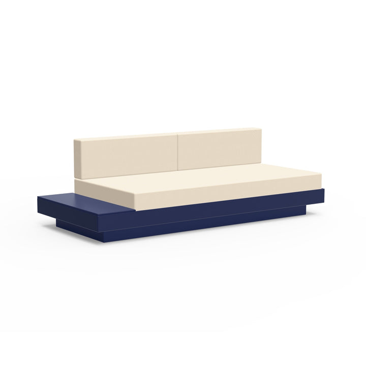Platform One Sectional Sofa with Left/Right Table - Loll Designs - Outdoor Furniture - Navy Blue - Flax - HORNE