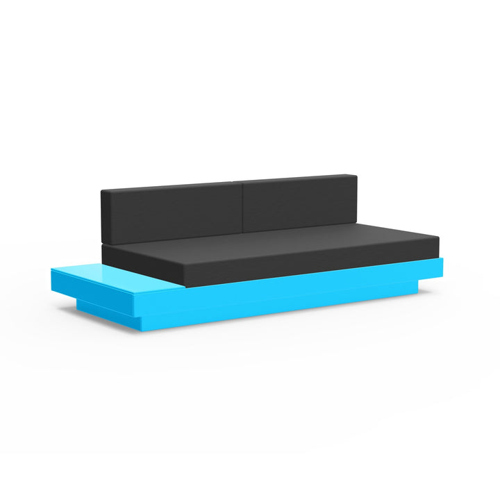 Platform One Sectional Sofa with Left/Right Table - Loll Designs - Outdoor Furniture - Sky Blue - Charcoal - HORNE