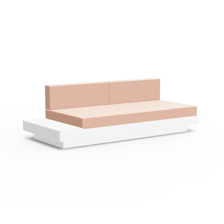 Platform One Sectional Sofa with Left/Right Table - Loll Designs - Outdoor Furniture - Cloud White - Petal - HORNE