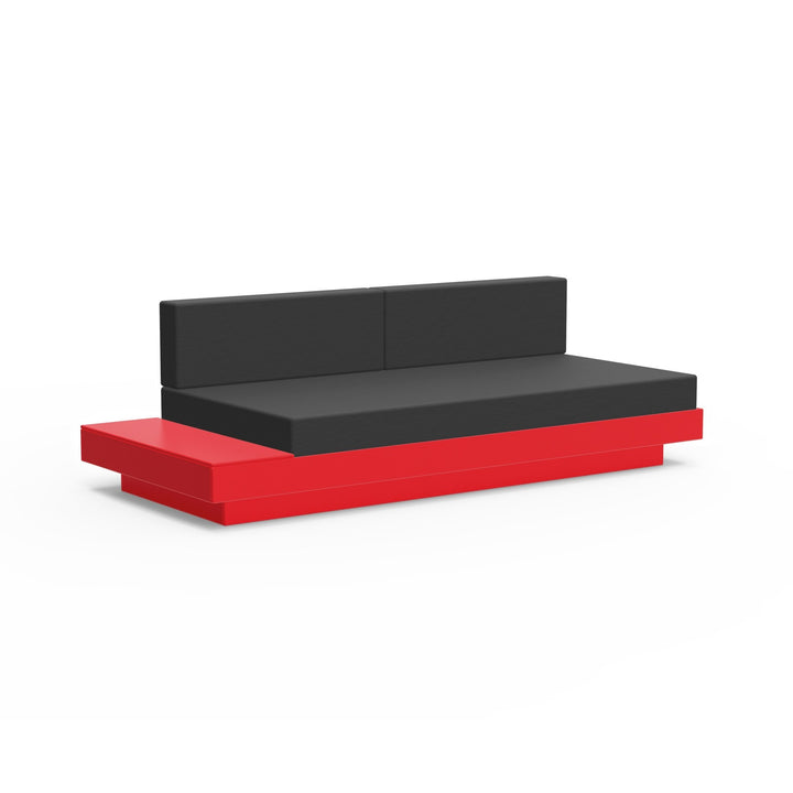 Platform One Sectional Sofa with Left/Right Table - Loll Designs - Outdoor Furniture - Apple Red - Charcoal - HORNE