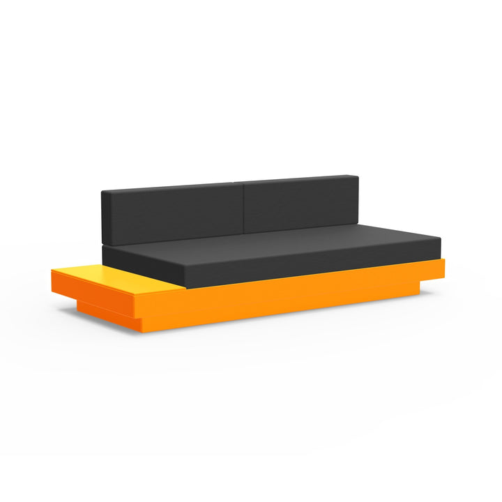 Platform One Sectional Sofa with Left/Right Table - Loll Designs - Outdoor Furniture - Sunset Orange - Charcoal - HORNE