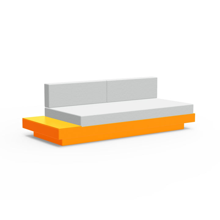 Platform One Sectional Sofa with Left/Right Table - Loll Designs - Outdoor Furniture - Sunset Orange - Silver - HORNE