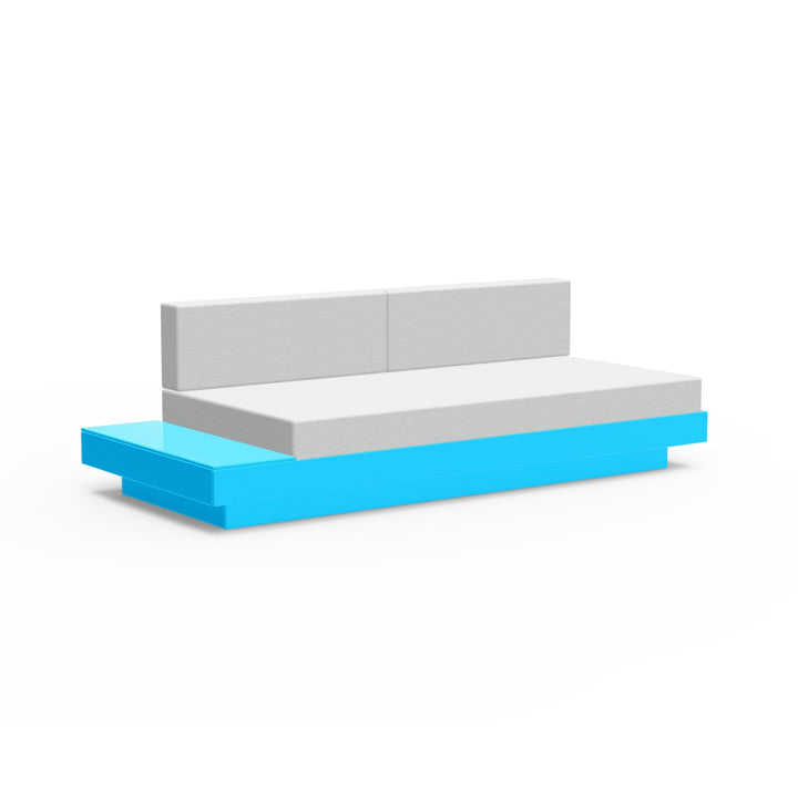 Platform One Sectional Sofa with Left/Right Table - Loll Designs - Outdoor Furniture - Sky Blue - Silver - HORNE