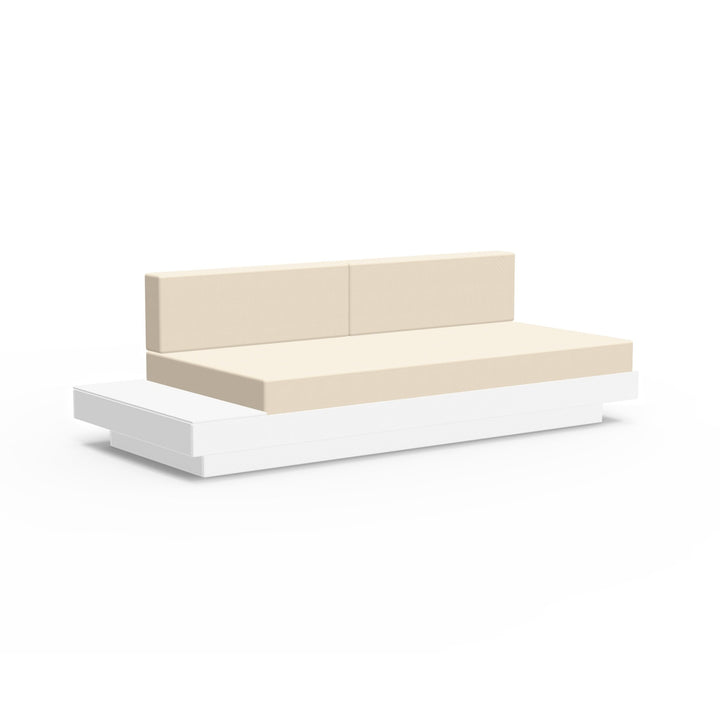 Platform One Sectional Sofa with Left/Right Table - Loll Designs - Outdoor Furniture - Cloud White - Flax - HORNE