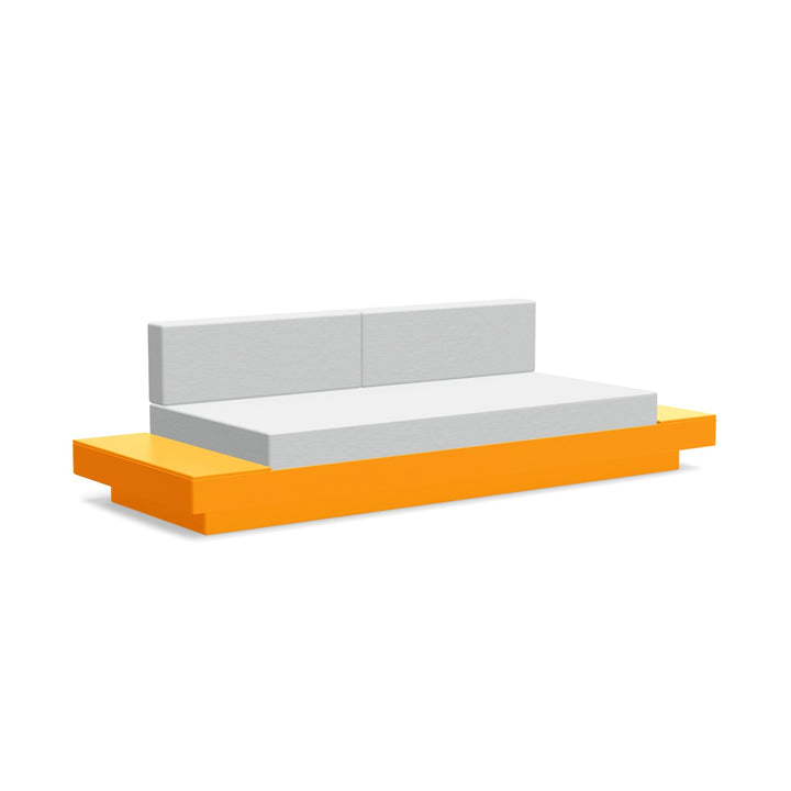 Platform One Sofa With Tables - Loll Designs - Outdoor Furniture - Sunset Orange - Silver - HORNE