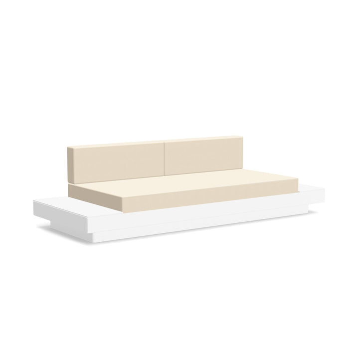 Platform One Sofa With Tables - Loll Designs - Outdoor Furniture - Cloud White - Flax - HORNE