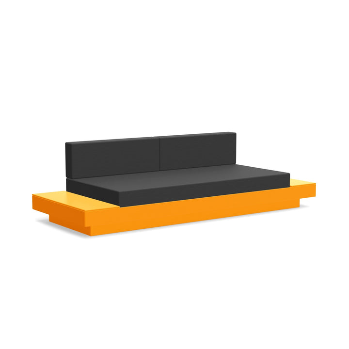 Platform One Sofa With Tables - Loll Designs - Outdoor Furniture - Sunset Orange - Charcoal - HORNE