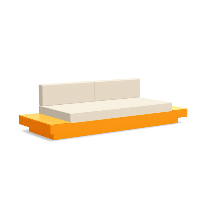 Platform One Sofa With Tables - Loll Designs - Outdoor Furniture - Sunset Orange - Flax - HORNE