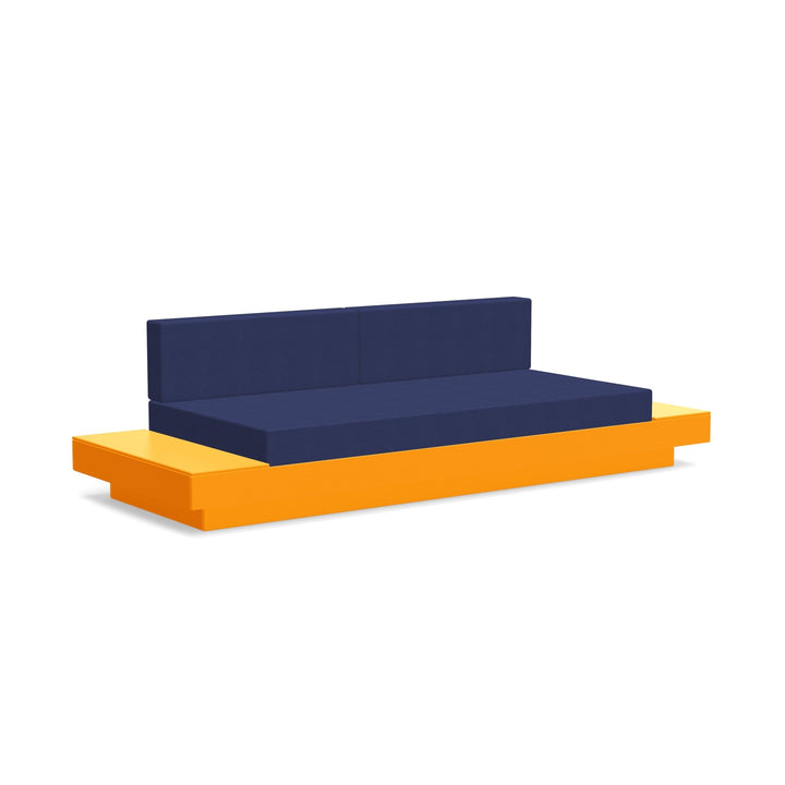Platform One Sofa With Tables - Loll Designs - Outdoor Furniture - Sunset Orange - Navy - HORNE