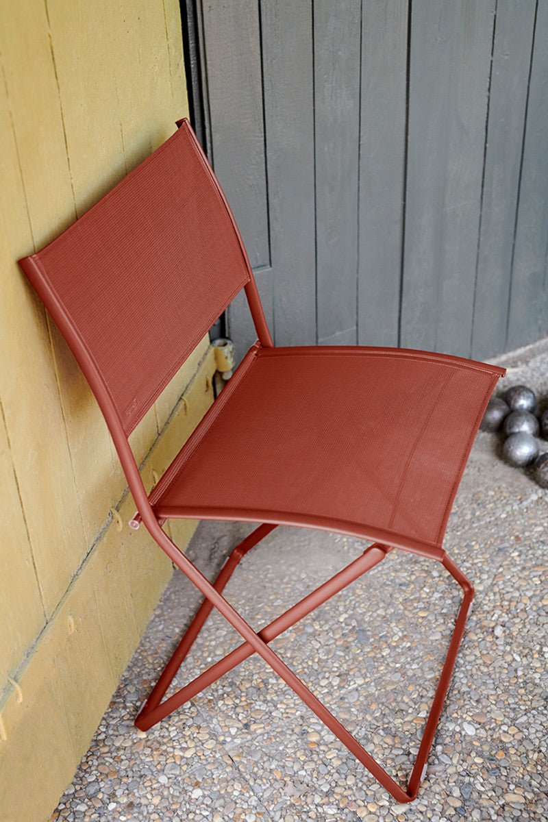 Plein Air Side Chair Stereo Fabric - Set of 2 - Fermob - Outdoor Furniture - Red Ochre - HORNE