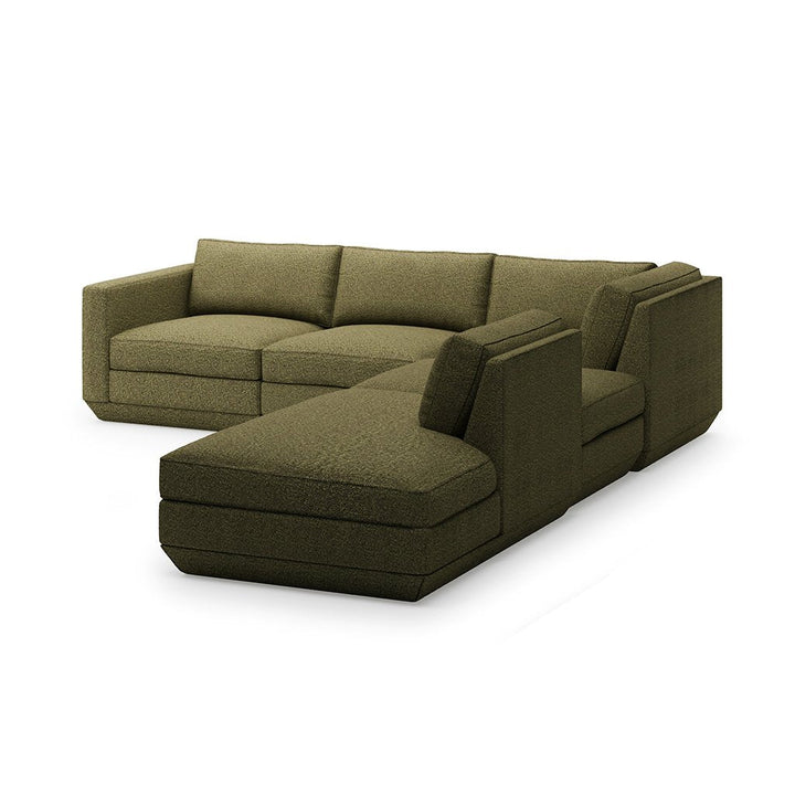 Podium Lounge Sectional: 5 - Seater - Gus* Modern - Sofas - Copenhagen Terra - Right Facing - HORNE