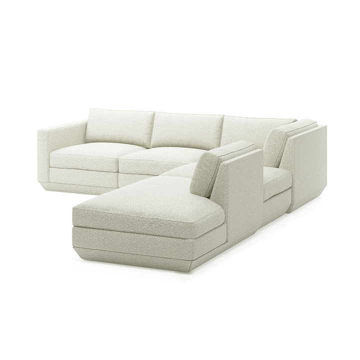 Podium Lounge Sectional: 5 - Seater - Gus* Modern - Sofas - Copenhagen Fossil - Right Facing - HORNE