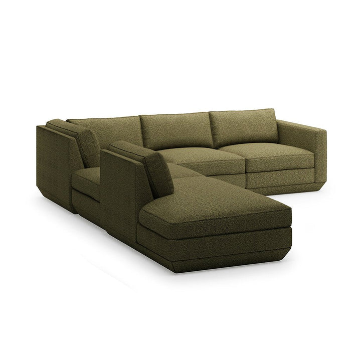 Podium Lounge Sectional: 5 - Seater - Gus* Modern - Sofas - Copenhagen Terra - Left Facing - HORNE