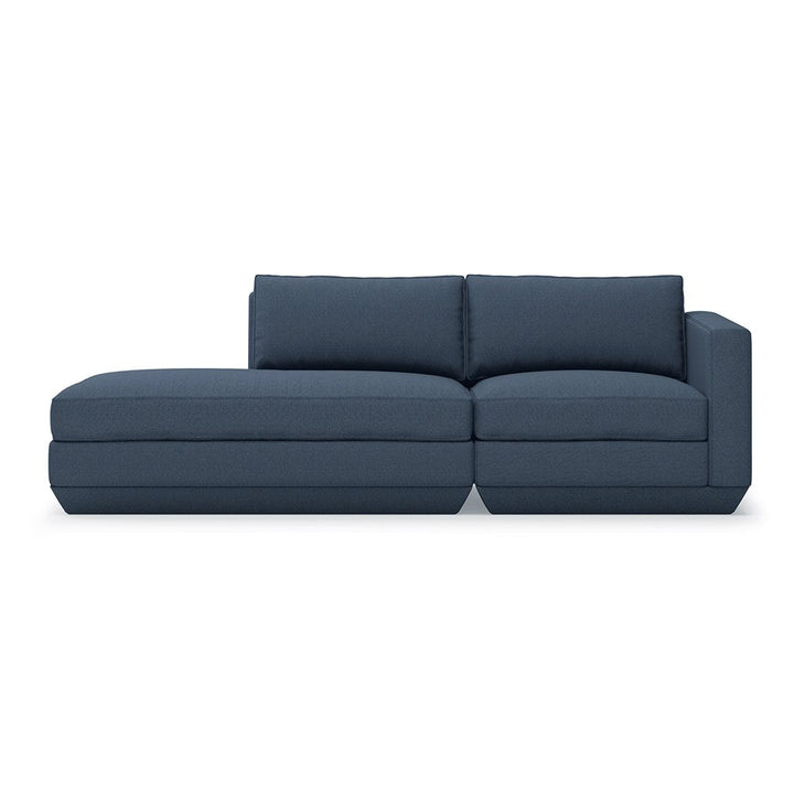 Podium Lounge Sofa: 2 - Seater - Gus* Modern - Sofas - Hanson Navy - Left Facing - HORNE