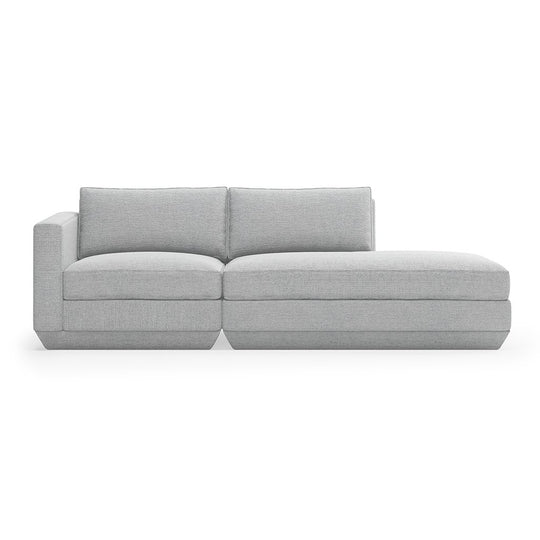 Podium Lounge Sofa: 2 - Seater - Gus* Modern - Sofas - Bayview Silver - Right Facing - HORNE