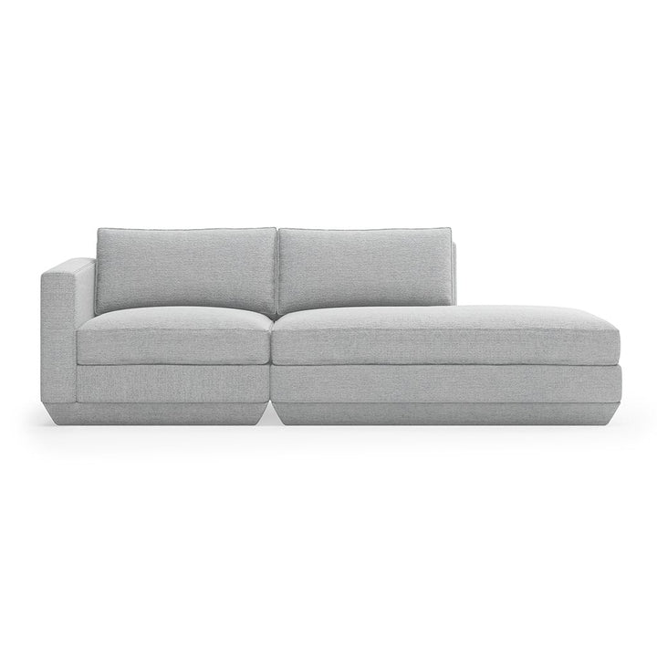 Podium Lounge Sofa: 2 - Seater - Gus* Modern - Sofas - Bayview Silver - Right Facing - HORNE