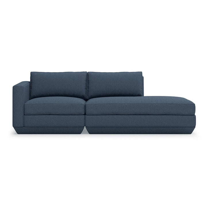 Podium Lounge Sofa: 2 - Seater - Gus* Modern - Sofas - Hanson Navy - Right Facing - HORNE