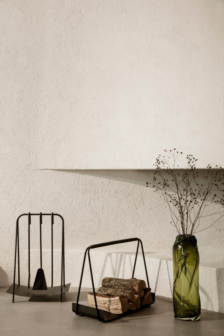 Port Wood Basket - Ferm Living - Fireplace - Brass - HORNE