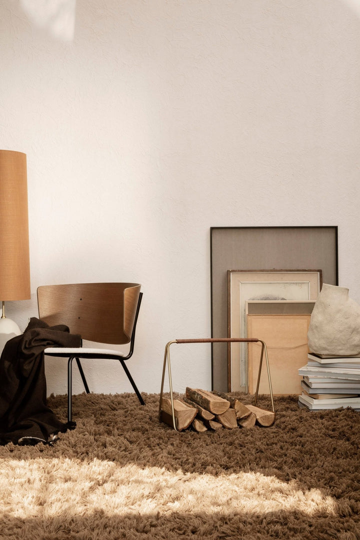 Port Wood Basket - Ferm Living - Fireplace - Brass - HORNE