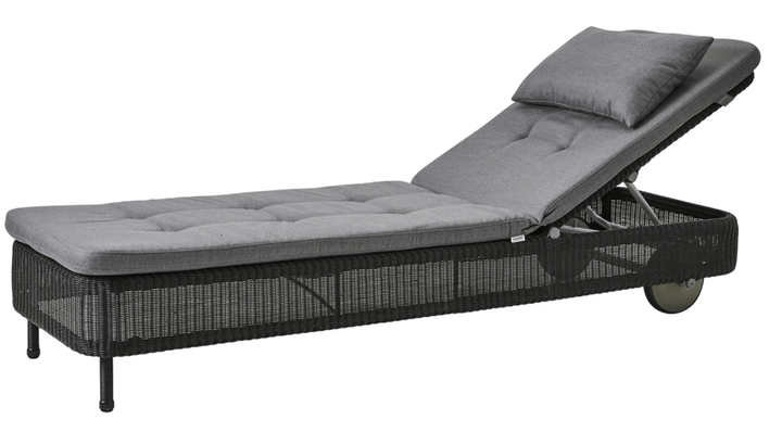 Presley Sunbed - Cane Line - Outdoor Furniture - Black - Grey Natté - HORNE