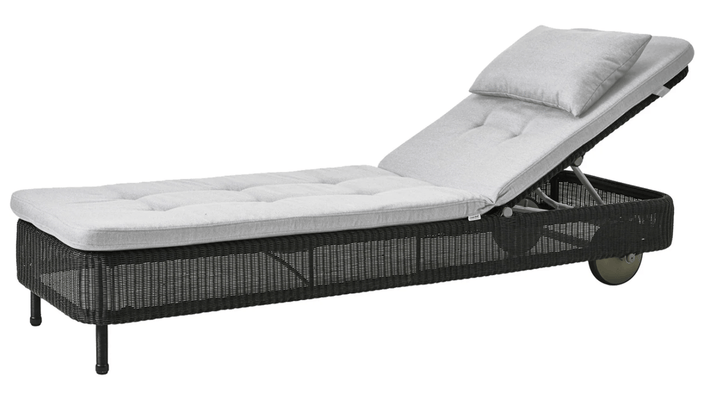 Presley Sunbed - Cane Line - Outdoor Furniture - Black - Light Grey Natté - HORNE