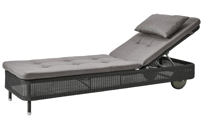 Presley Sunbed - Cane Line - Outdoor Furniture - Graphite - Taupe Natté w/QuickDry & Airflow system - HORNE