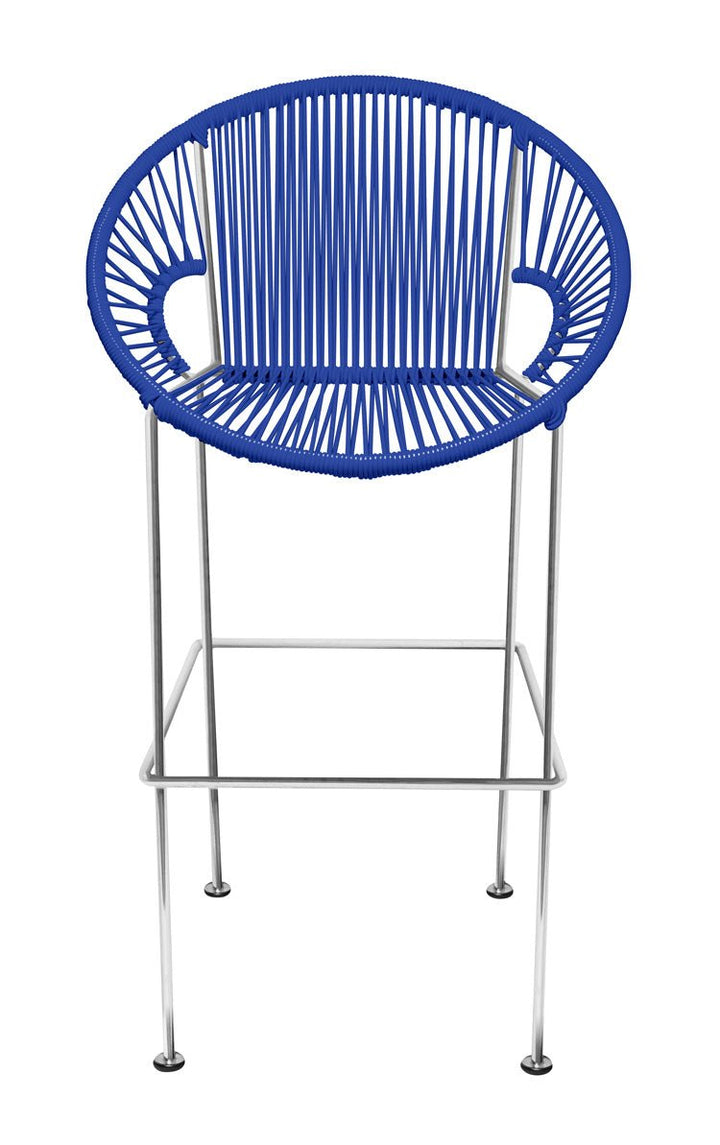Puerto Stool - Chrome Frame - Set of 2 - Innit Designs - Stools + Benches + Ottomans - Deep Blue - Bar Height - HORNE