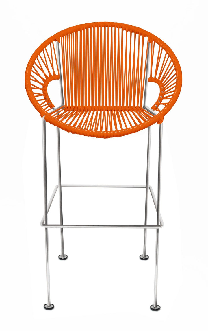 Puerto Stool - Chrome Frame - Set of 2 - Innit Designs - Stools + Benches + Ottomans - Orange - Bar Height - HORNE