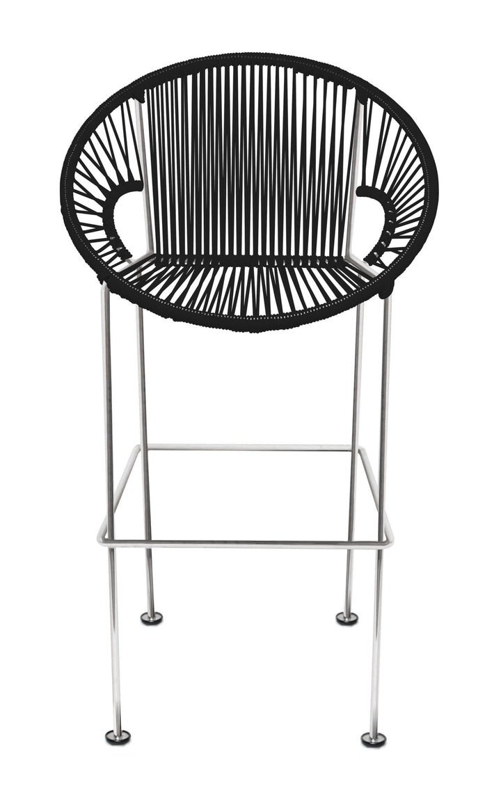 Puerto Stool - Chrome Frame - Set of 2 - Innit Designs - Stools + Benches + Ottomans - Black - Bar Height - HORNE