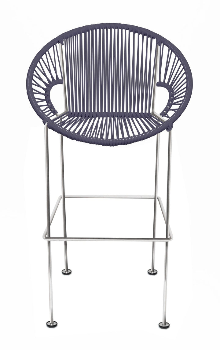 Puerto Stool - Chrome Frame - Set of 2 - Innit Designs - Stools + Benches + Ottomans - Grey - Bar Height - HORNE