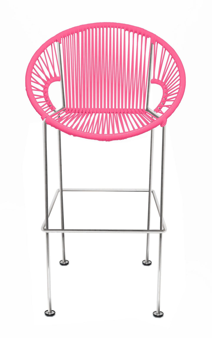 Puerto Stool - Chrome Frame - Set of 2 - Innit Designs - Stools + Benches + Ottomans - Pink - Bar Height - HORNE