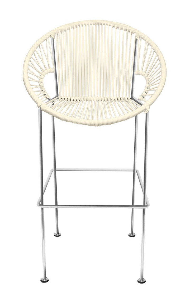 Puerto Stool - Chrome Frame - Set of 2 - Innit Designs - Stools + Benches + Ottomans - Ivory - Bar Height - HORNE