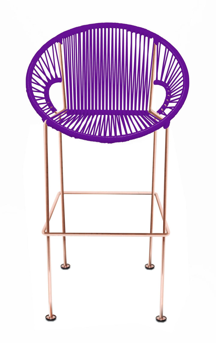 Puerto Stool - Copper Frame - Set of 2 - Innit Designs - Stools + Benches + Ottomans - Purple - Bar Height - HORNE