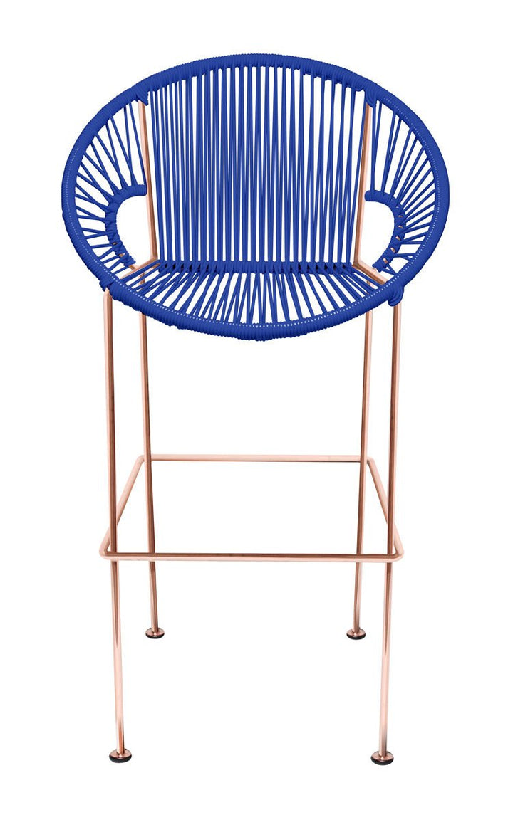 Puerto Stool - Copper Frame - Set of 2 - Innit Designs - Stools + Benches + Ottomans - Deep Blue - Bar Height - HORNE