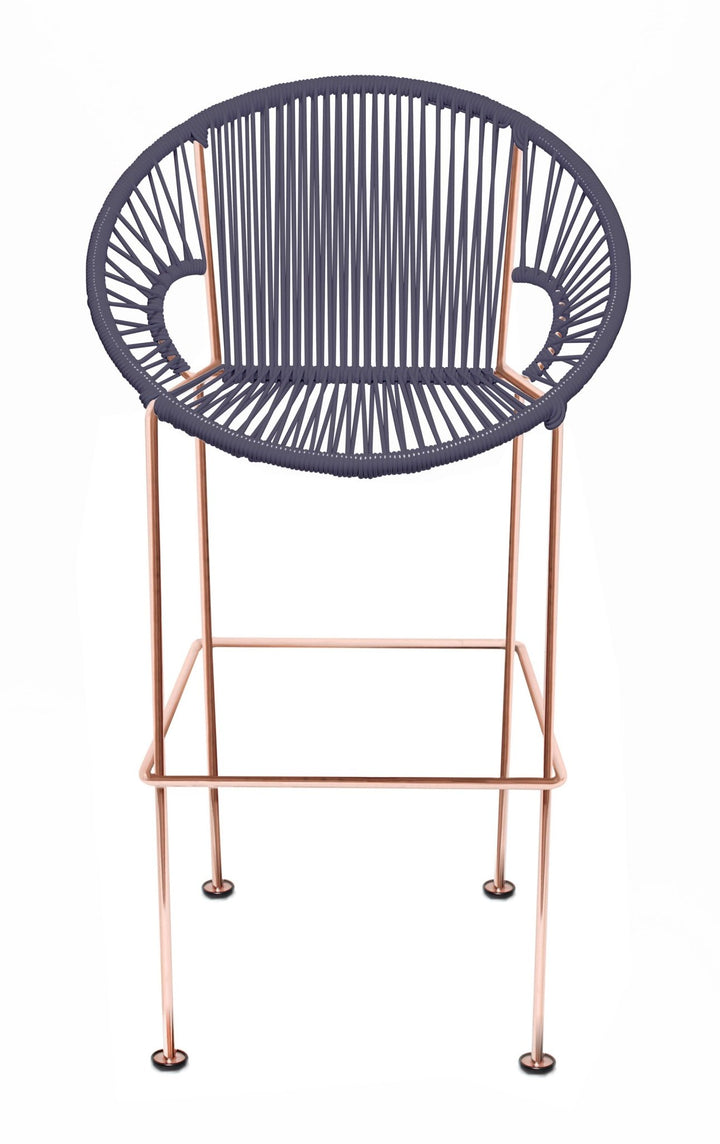 Puerto Stool - Copper Frame - Set of 2 - Innit Designs - Stools + Benches + Ottomans - Grey - Bar Height - HORNE