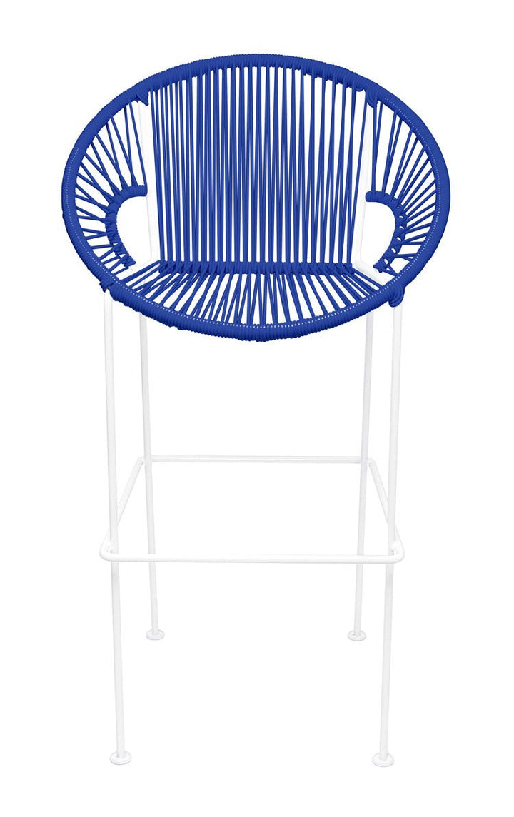 Puerto Stool - White Frame - Set of 2 - Innit Designs - Outdoor Furniture - Deep Blue - Bar Height - HORNE