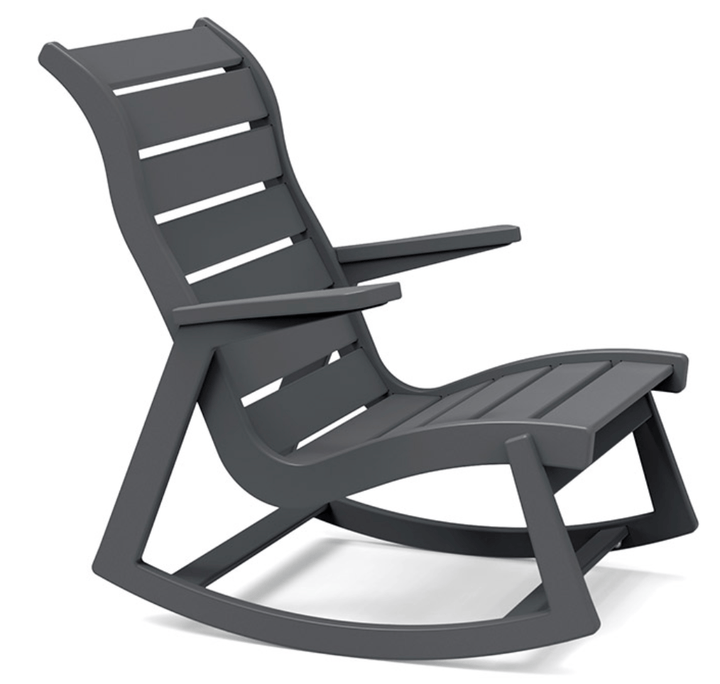 Rapson High Back Rocker Chair - Loll Designs - Outdoor Furniture - Charcoal Grey - HORNE