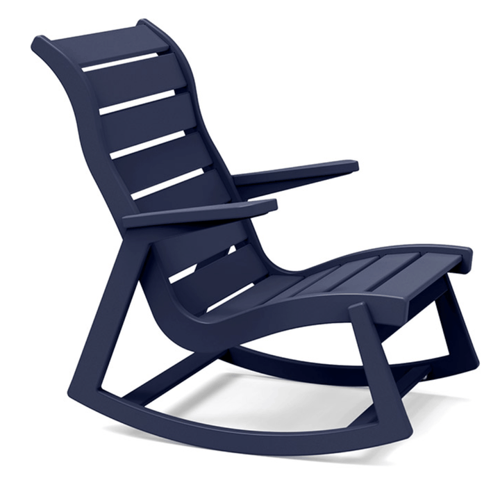 Rapson High Back Rocker Chair - Loll Designs - Outdoor Furniture - Navy Blue - HORNE