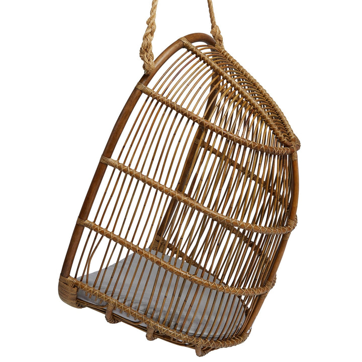 Renoir Rattan Hanging Swing Chair - Sika Design - Chairs - Taupe - Sunbrella Sailcloth Seagull - HORNE