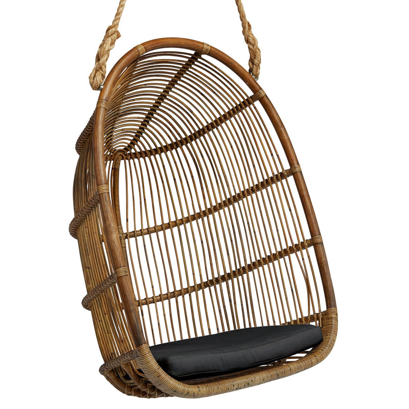 Renoir Rattan Hanging Swing Chair - Sika Design - Chairs - Antique - Tempotest White Canvas - HORNE