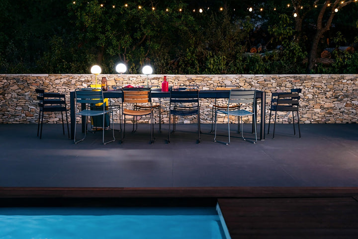 Ribambelle XL Table with 3 Extensions - 59"/118" x 39" - Fermob - Outdoor Furniture - Lapilli Grey - HORNE