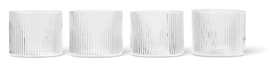 Ripple Low Glasses - Set of 4 - Ferm Living Glassware - Clear - HORNE