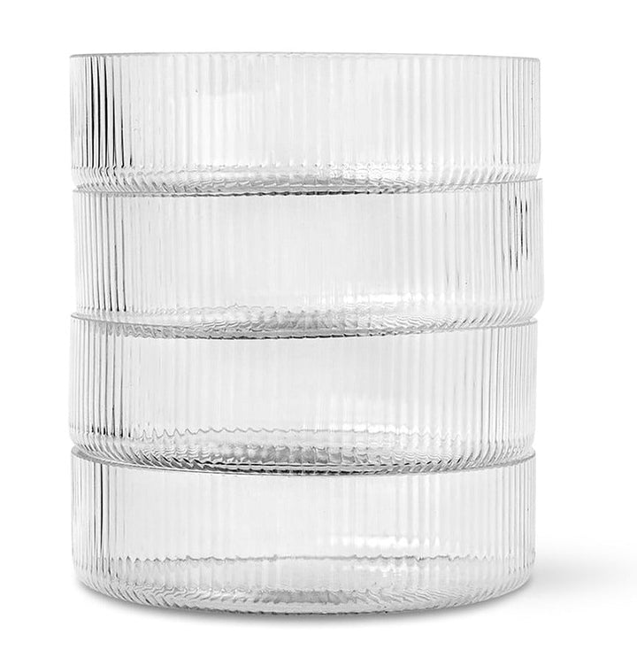 Ripple Serving Bowls - Set of 4 - Ferm Living - Serveware - Smoked Grey - HORNE