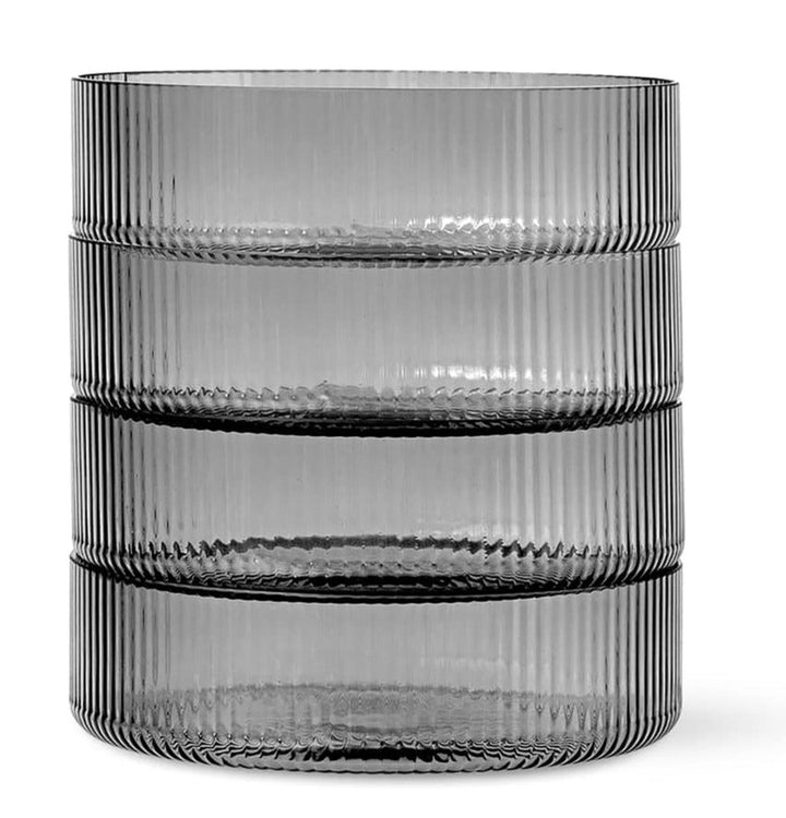 Ripple Serving Bowls - Set of 4 - Ferm Living - Serveware - Smoked Grey - HORNE
