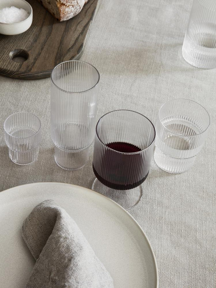 Ripple Small Glasses - Set of 4 - Ferm Living - Glassware - Smoked - HORNE