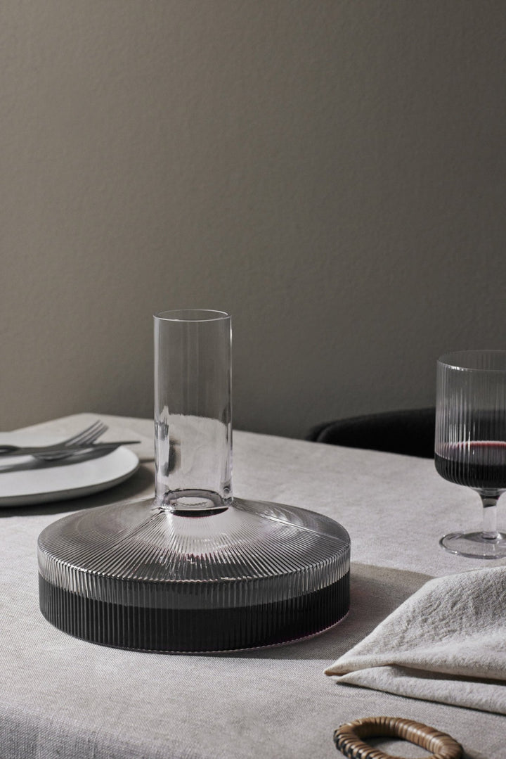 Ripple Wine Carafe - Ferm Living - Carafes + Pitchers - Frosted - HORNE