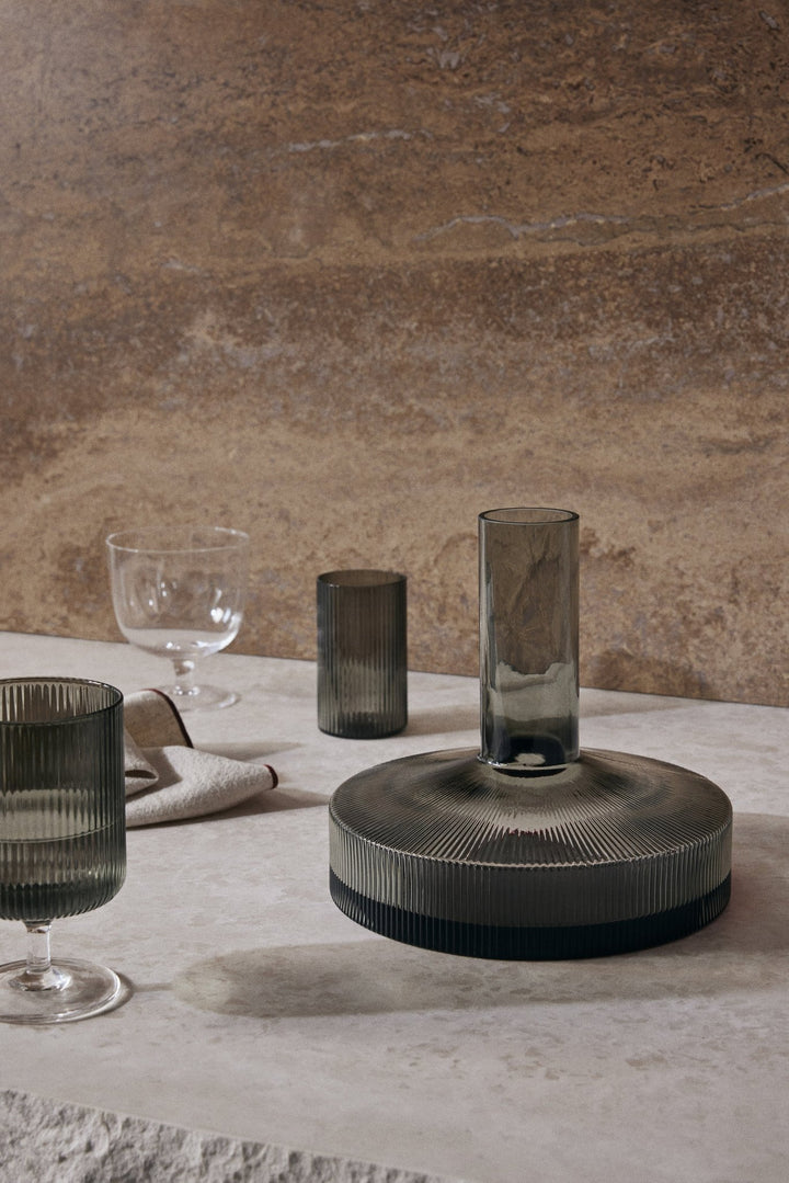 Ripple Wine Carafe - Ferm Living - Carafes + Pitchers - Frosted - HORNE