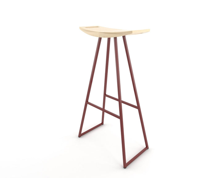 Roberts Bar Stool - Tronk - Stools + Benches + Ottomans - Maple - Blood Red - HORNE