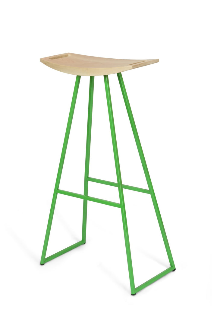 Roberts Bar Stool - Tronk - Stools + Benches + Ottomans - Maple - Green - HORNE