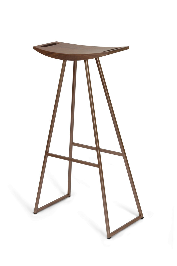 Roberts Bar Stool - Tronk - Stools + Benches + Ottomans - Walnut - Rose Copper - HORNE